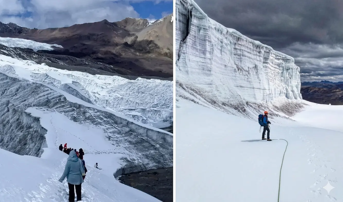 tourists at quelccaya glacier cusco - Glaciar Quelccaya: La Aventura a 5,100 msnm que Debes Vivir en Cusco
