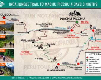mapa inca jungle trail to machu picchu 4d, map 4 Day Inca Jungle Trail to Machu Picchu, mapa Inca Jungle Trail a Machu Picchu 4 días / 3 noches